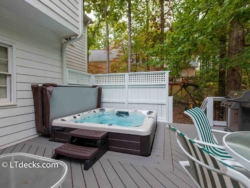 Sunken hot tub on Fiberon deck sunken hot tub