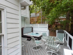 Sunken hot tub with privacy screen hot tub