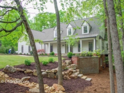 New front porch with white columns and metal roof front porch