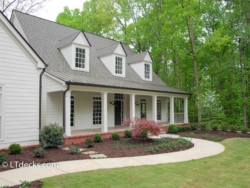 New front porch with white PVC columns front porch