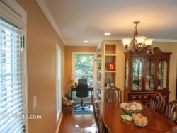Study nook and built-in bookcases. study nook