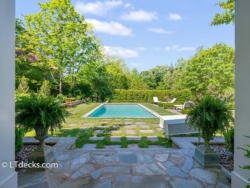 View of back yard swimming pool in back yard