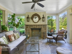 Outdoor fireplace in screen porch outdoor fireplace