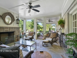 Screen porch with fireplace screen porch
