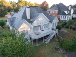 Old deck with no porch.